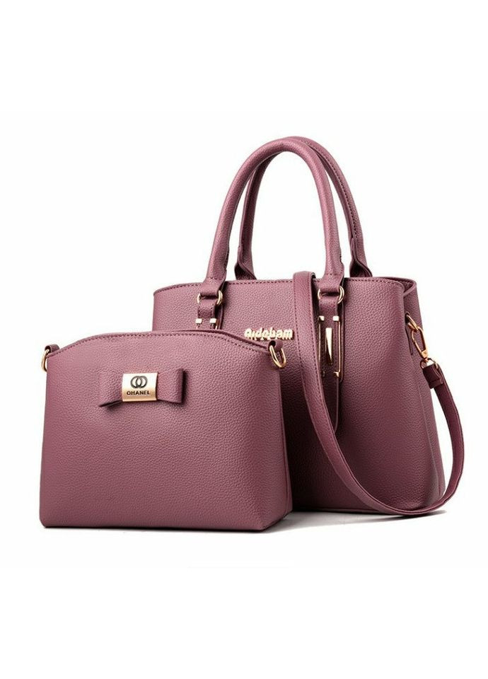 Женская сумка и мини клатч 2 в 1 черные на плечо из искусственной кожи ProDobro (363259049)