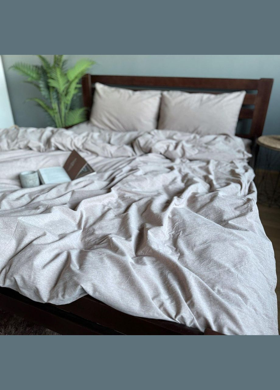 Постельное белье Washed Cotton Полутораспальное 150 x 220 Вареный хлопок Бежевое 50 х 70 No Brand (307361359)