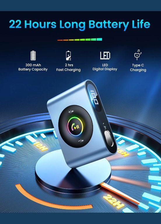 Автомобільний ФМ-блютуз-модулятор Baseus WXQE-01 Bluetooth ресивер-приймач аудіоадаптер Чорний Joyroom (306447743)