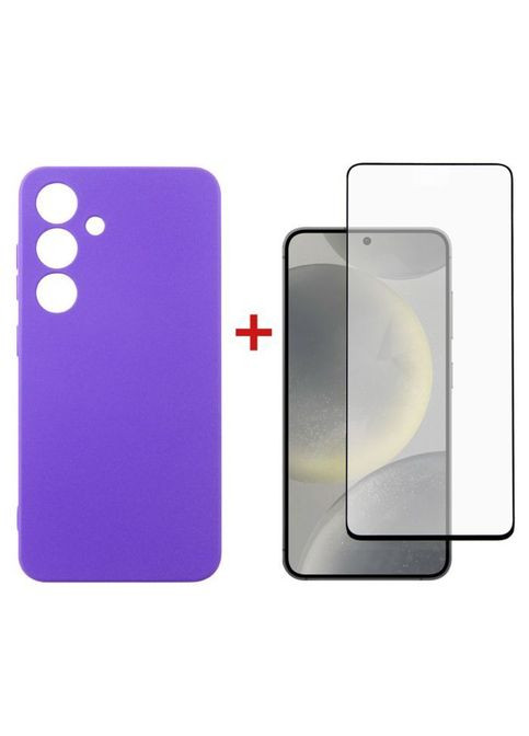Чохол до мобільного телефона (DG-KM-102) DENGOS Samsung Galaxy S24 Carbon + glass Purple (326588500)
