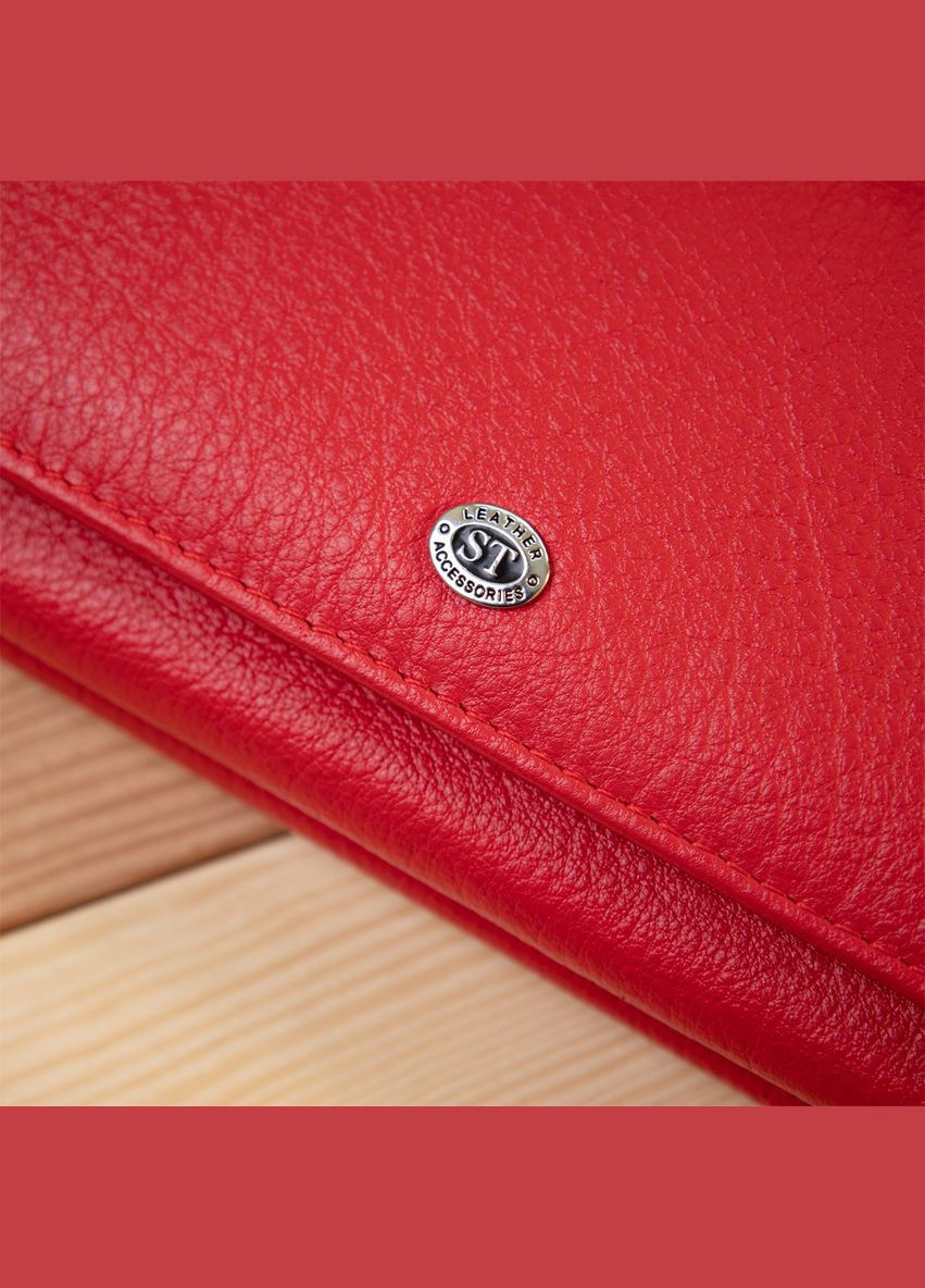 Женский кошелек из натуральной кожи с монетницей  19376 Красный st leather (306881510)