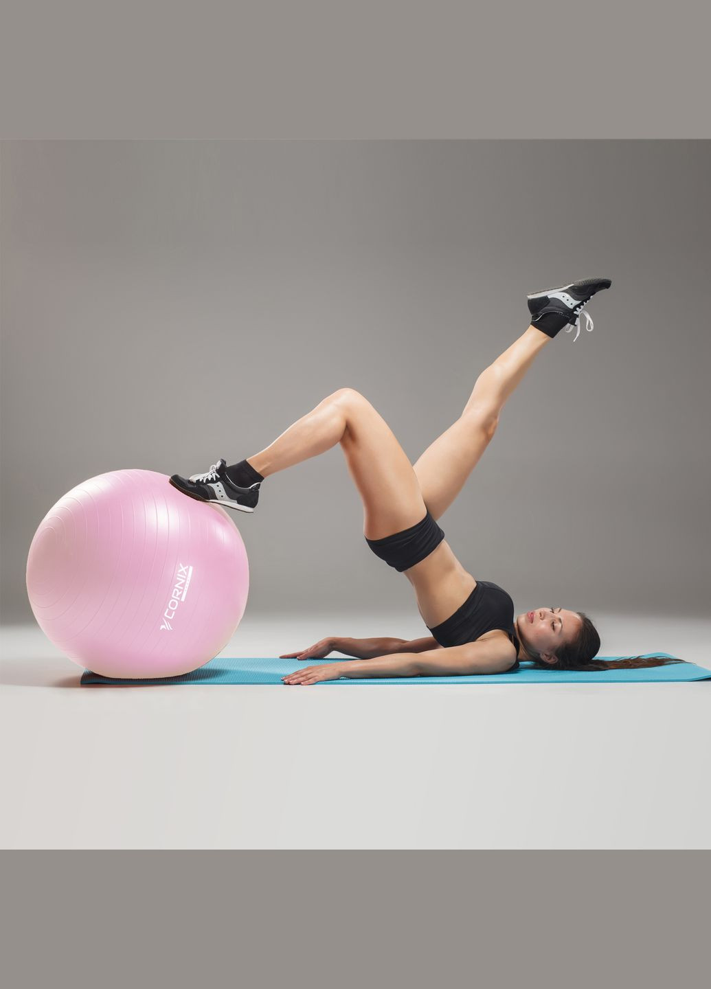 М'яч для фітнесу (фітбол) 55 см Anti-Burst XR-0361 Light Pink Cornix (318867478)