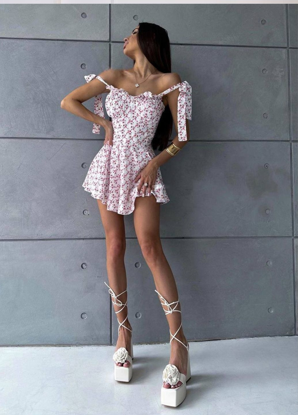 Вишуканий комбінезон з візерунком Allthings горошок білий повсякденний софт