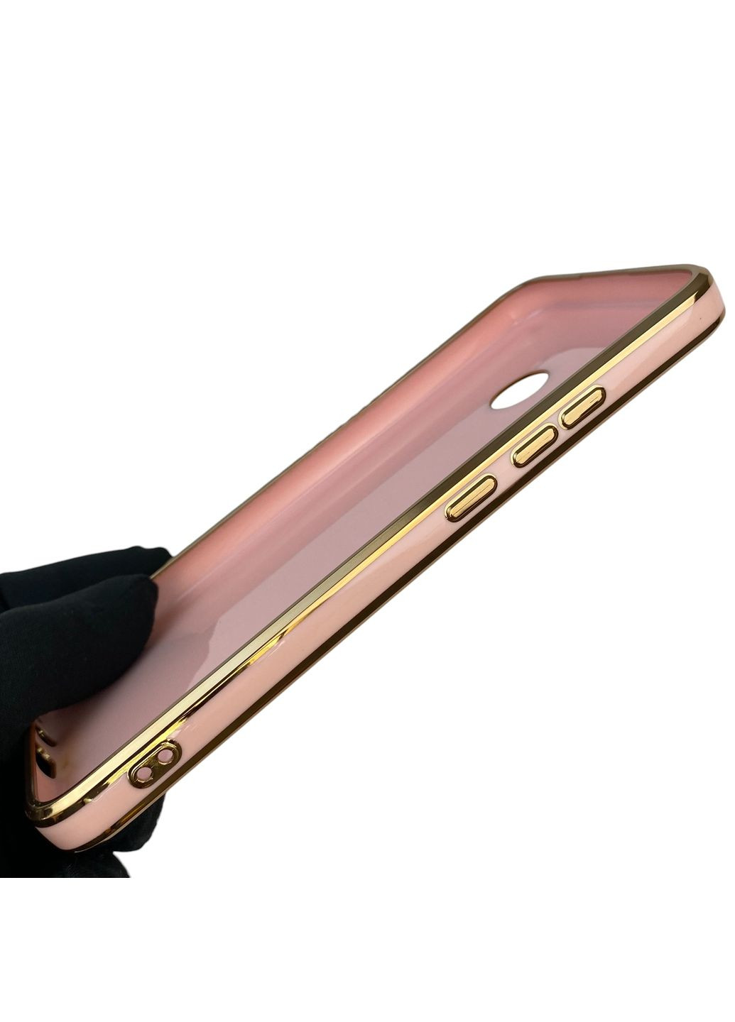 Чехол для Spark 6 Go KE5 с кольцом-подставкой с золотой окантовкой на техно спарк 6 го пудровый gs1 Tecno (366228153)