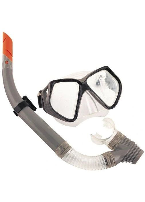 Набір 2 в 1 для плавання "Океанський дайвер" 24003 (маска: розмір L, (14+), обхват голови ≈ 54-65 см, трубка), сірий Bestway (300693866)