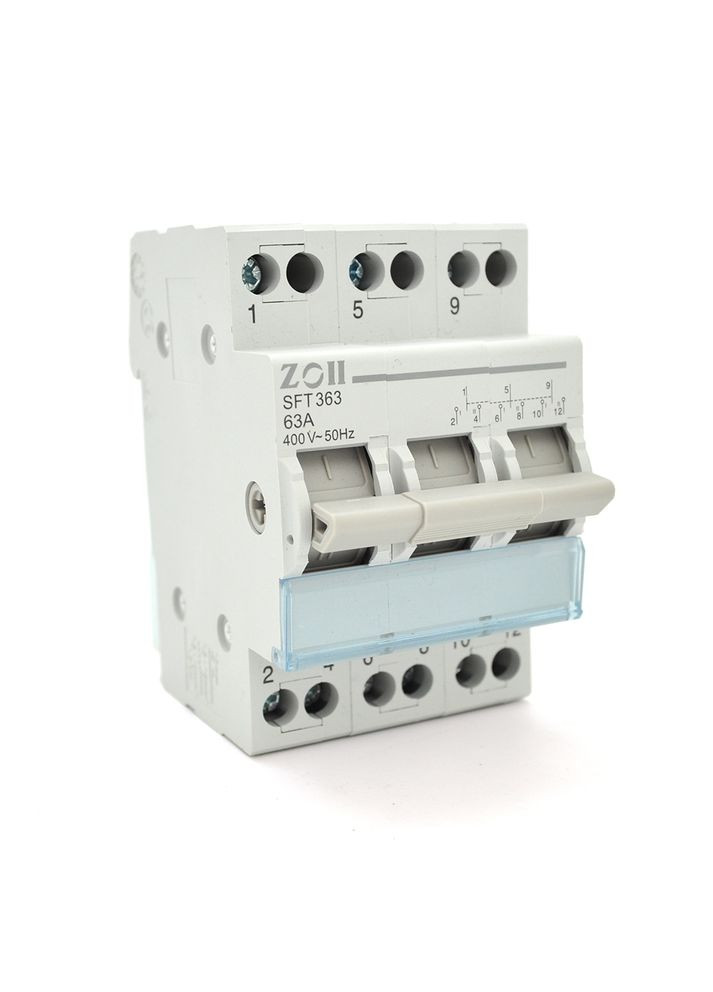 Модульний перекидний автомат трипозиційний (перекидний автомат) SF219G-3P-63A із загальним виходом, прозора кришка Voltronic (370709750)