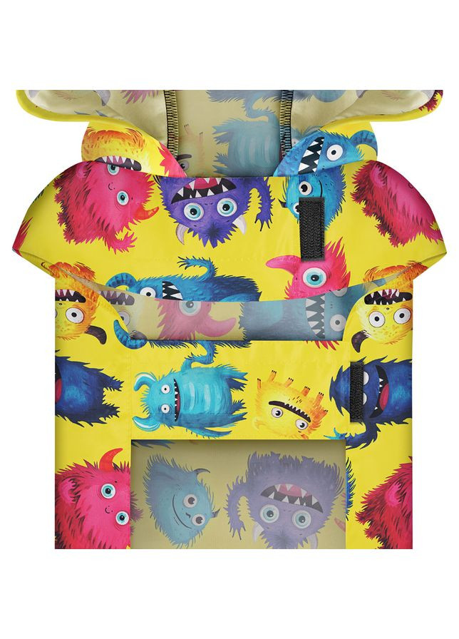 Дождевик-накидка с капюшоном для собак Clothes, рисунок "Мохнатые монстры",, А 48-52 см, B 60-70 см, С 42-52 см WAUDOG (363198578)