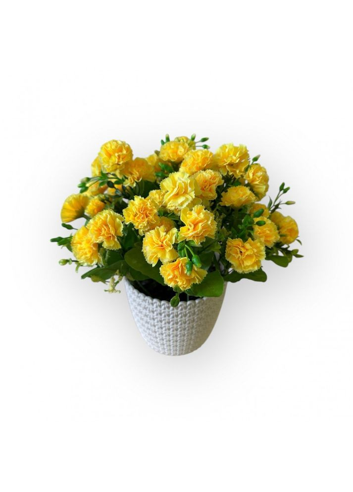Букет гвоздика мелкая желтая в горшке 30 см. Пластмакс (372837939)