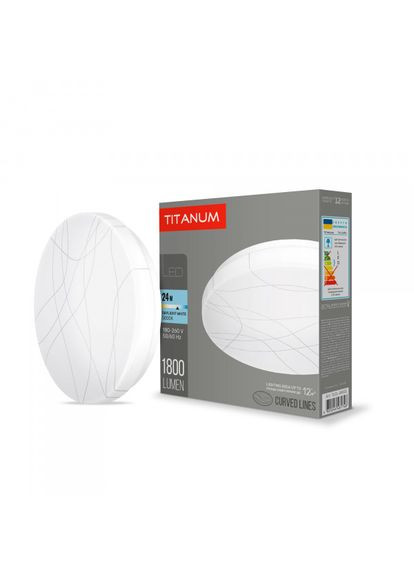 LED светильник настенно-потолочный 24W 5000K Кривые линии Titanum (366218119)