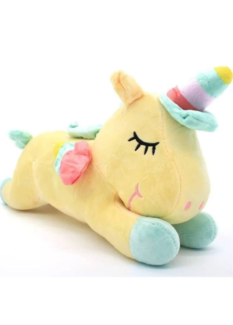 Мягкая детская антиалергенная игрушка Единорог для сна 80 см желтый (2070405680) No Brand (336890117)