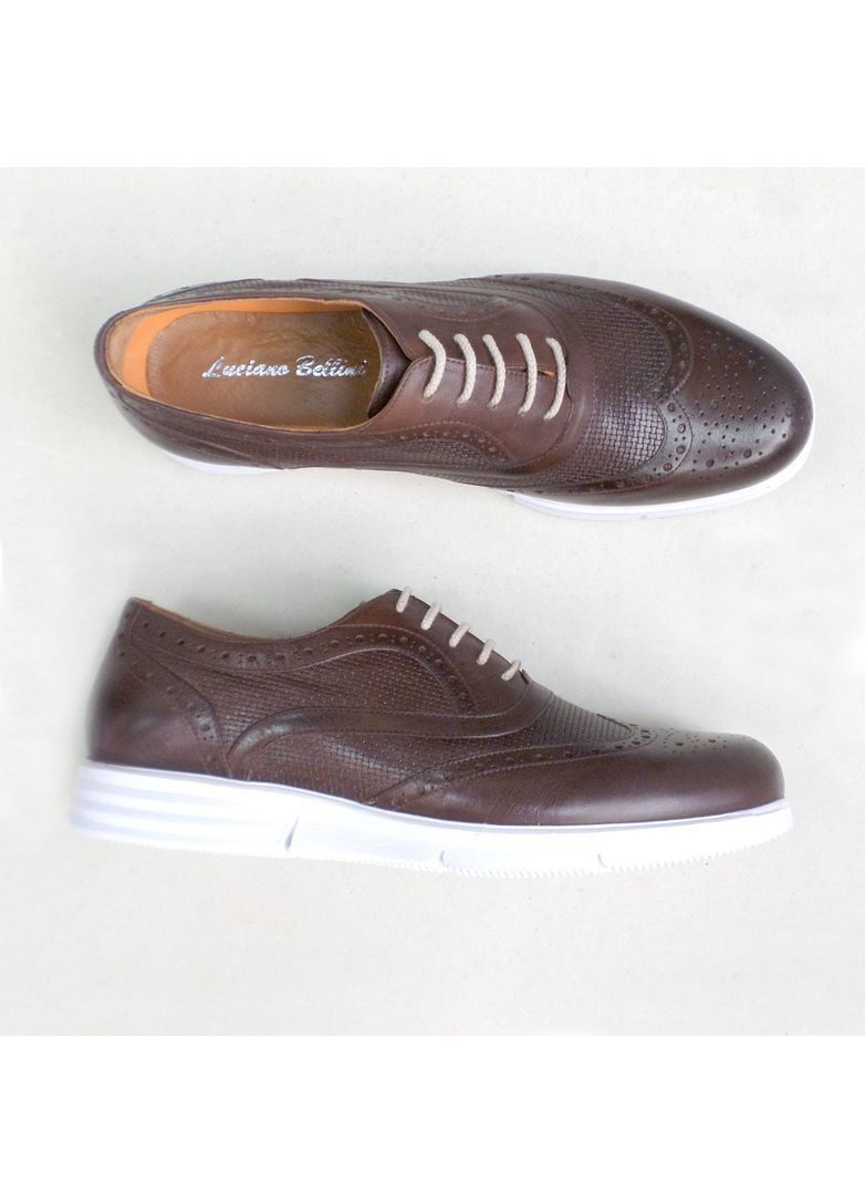 Чоловічі туфлі шкіряні коричневі. Luciano Bellini (369764717)