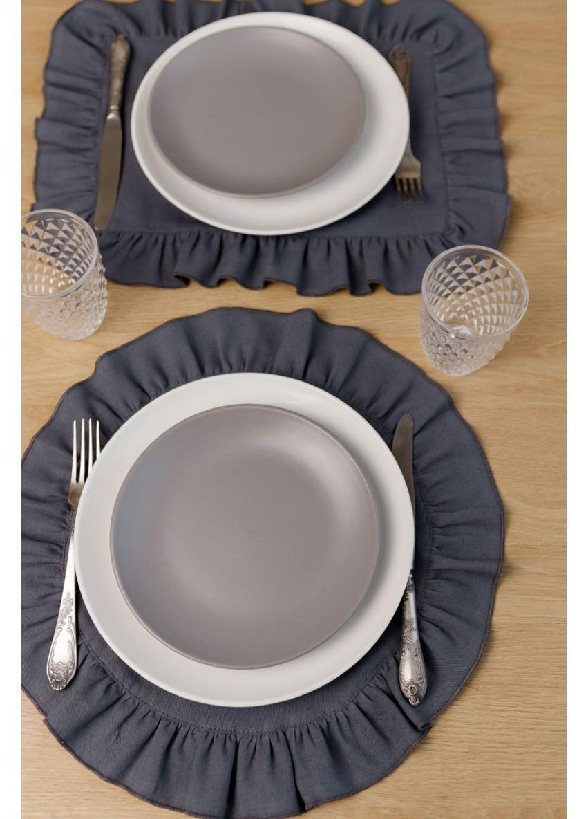 Салфетка сет с рюшем Каберне 40 см Графитовый Прованс (372806276)