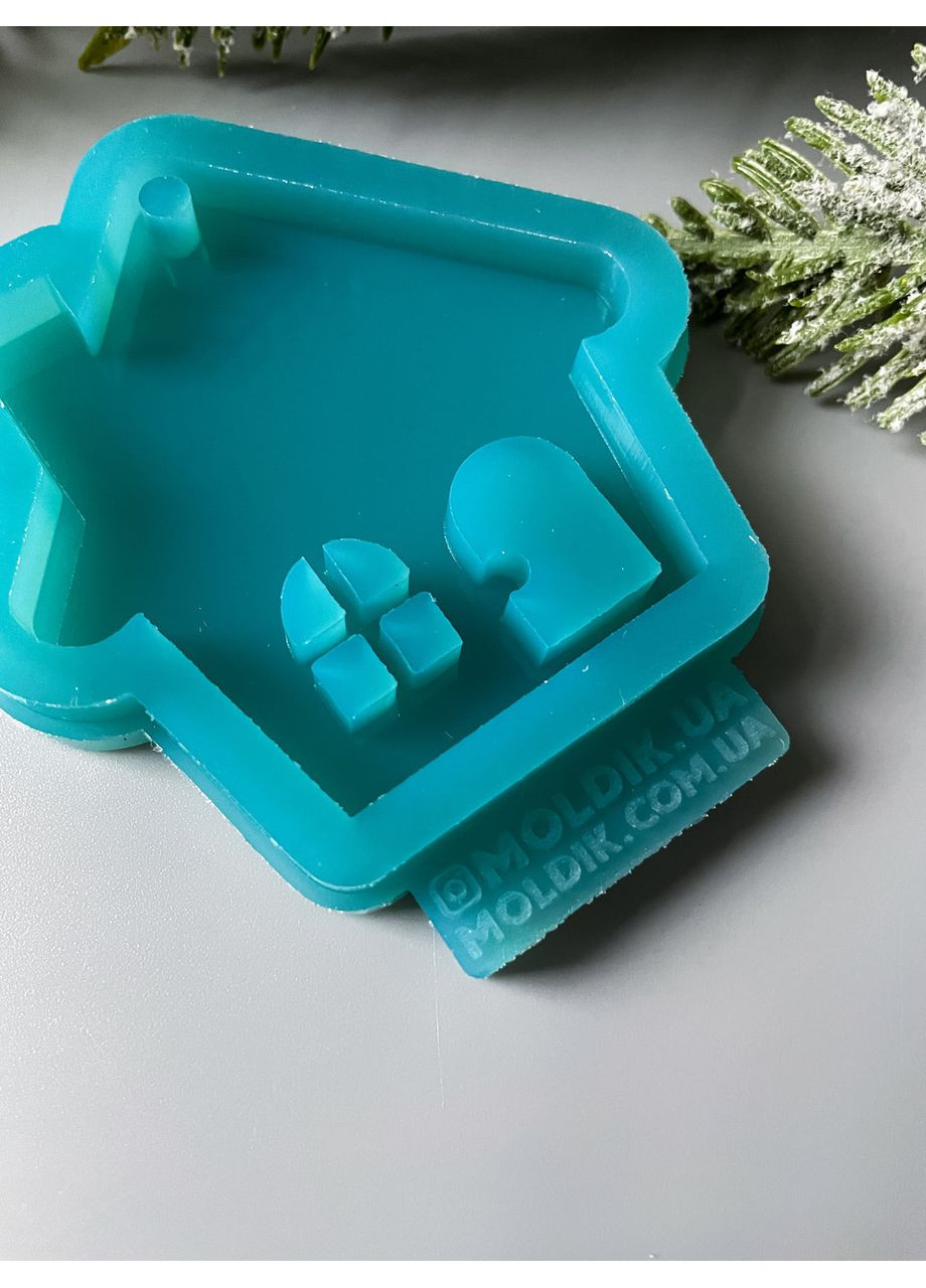 Молд будиночок без вікна на даху для новорічних іграшок на ялинку силіконова форма для епоксидної смоли No Brand (370566686)