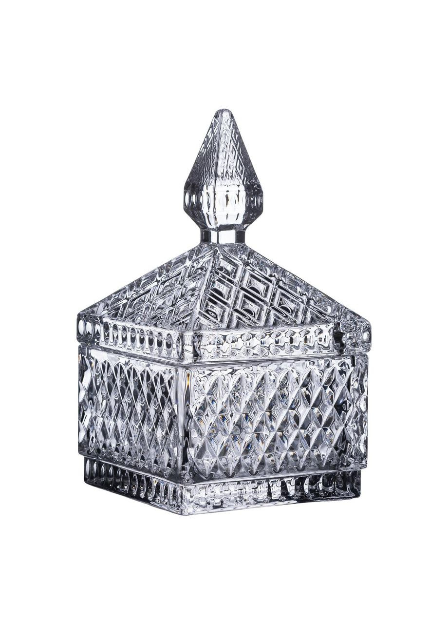 Цукерниця скляна з кришкою 8.5х8.5х15 см квадратна HP-YH-41 Yiwu (371481117)