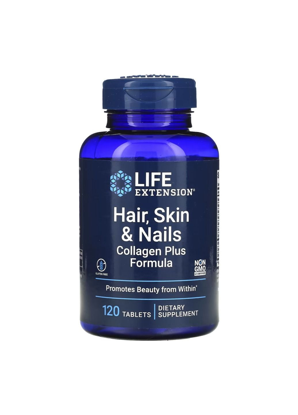 Добавка Hair, Skin & Nails Collagen Plus Formula - 120 tabs Life Extension (285787762)