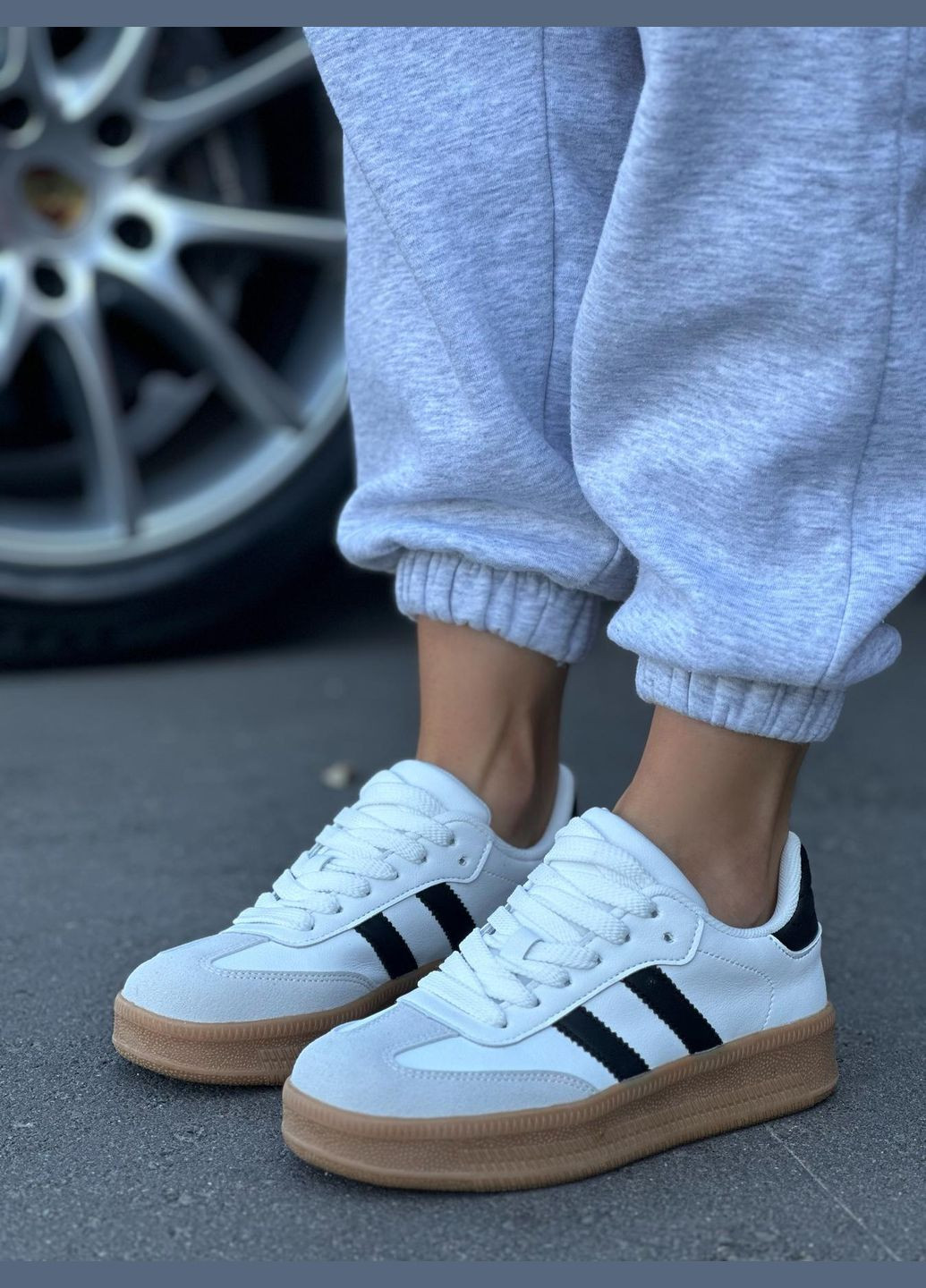 Білі білі кросівки жіночі повсякденні весна осінь підошва на високій підошві No Brand