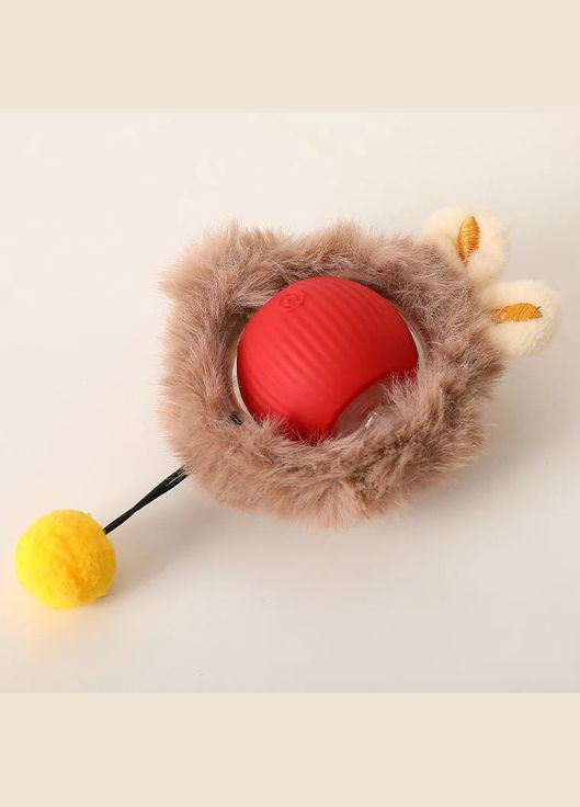 Інтерактивний м’ячик для кота у вигляді пухнастої мишки – як справжня здобич, червоний No Brand (308359421)