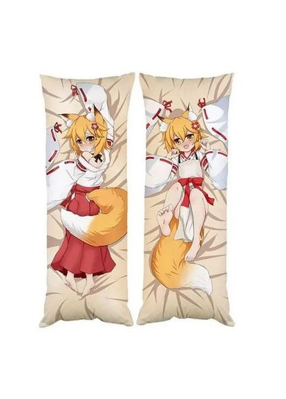 Дакимакура Лисиця Сенко аніме Турботлива 800 річна дружина подущка обіймашка двостороння 40х100 см (dk0220) No Brand (327005943)