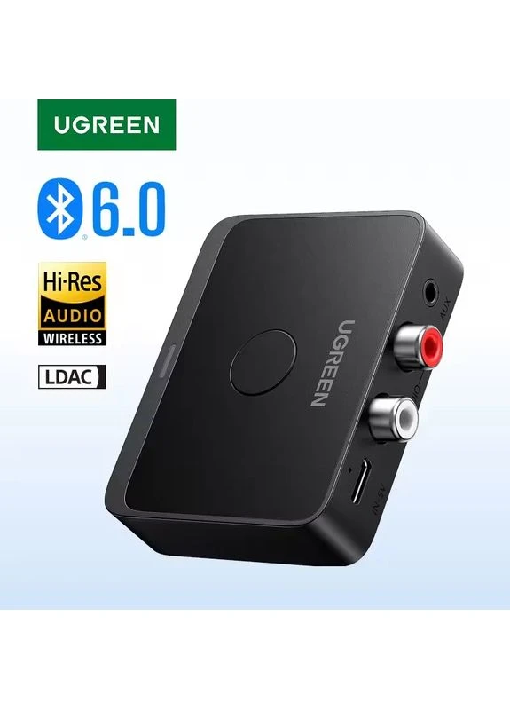 Bluetooth-приймач BT505 Hi-Res Audio LDAC 2RCA+3.5mm 15 год 24bit/96kHz чорний (55545) Ugreen (390446097)
