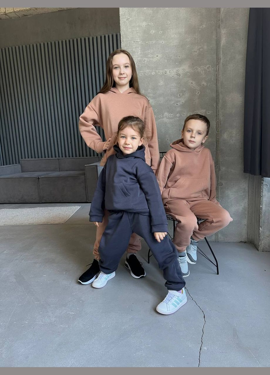 Чорний зимній теплий дитячий костюм No Brand