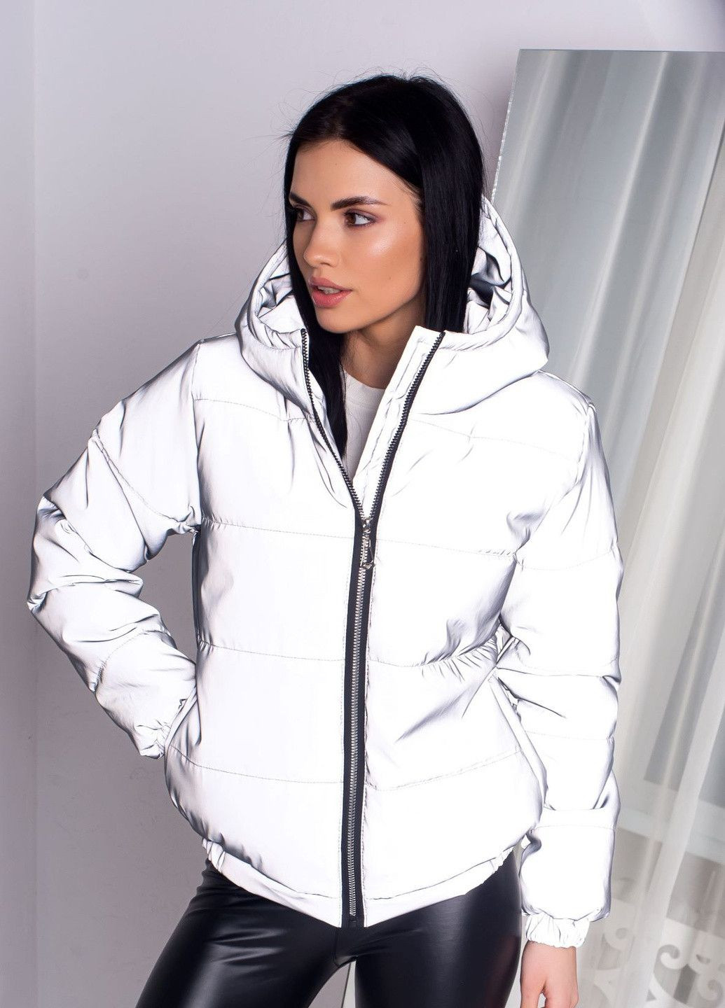 Серая демисезонная куртка к-007 светоотражающая SoulKiss k-007