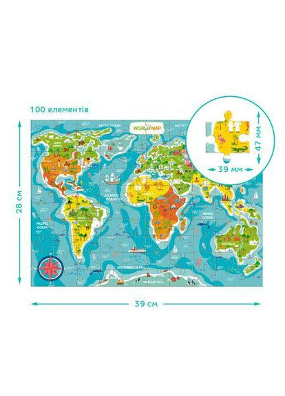 Пазл «Карта світу» (TS01091996286565) Dodo (372494694)