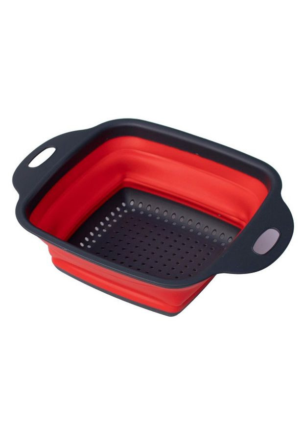 Дуршлаг силиконовый складной прямоугольный 29х22х8,7 Красный A-Plus (297332046)