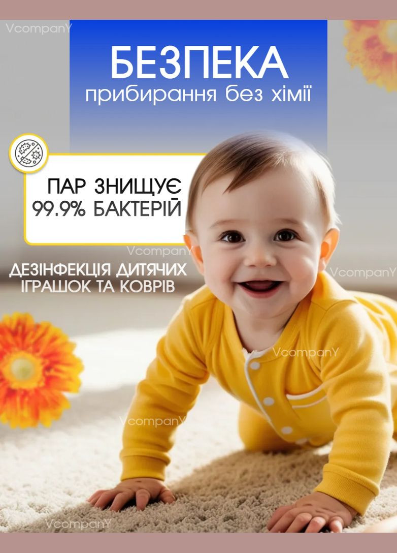 Пароочиститель для дома, пароочиститель ручной 6 в 1, отпариватель пароочиститель, пароочиститель парогенератор для мебели, для автомобиля, Rainberg (323210690)