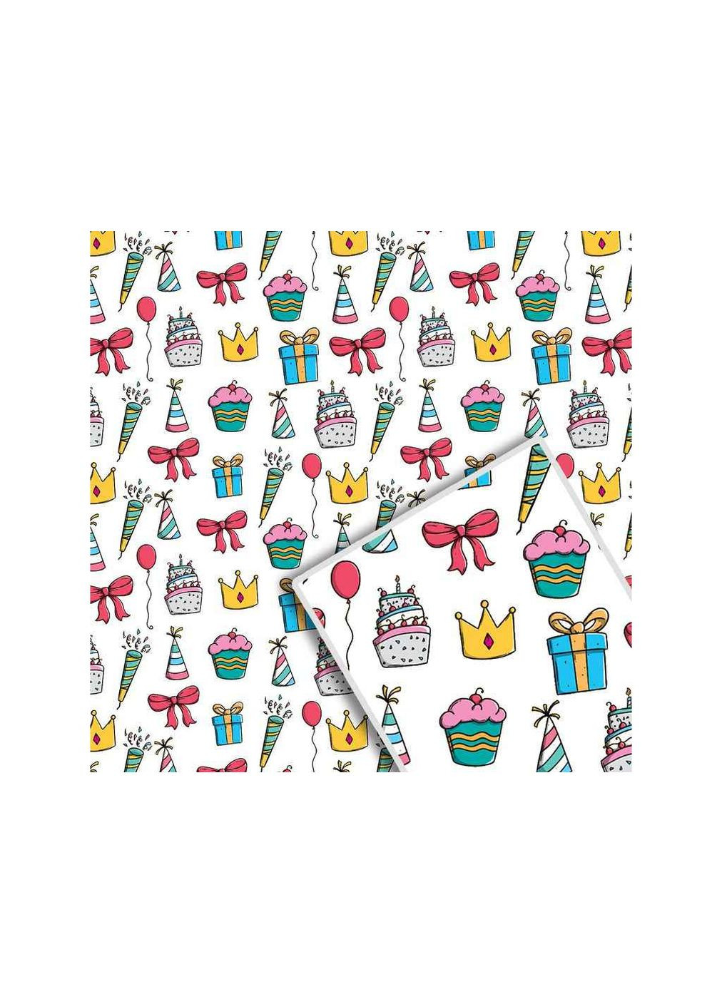 Бумага подарочная (10л/уп) №1041БЛ Упаковкін (364282346)