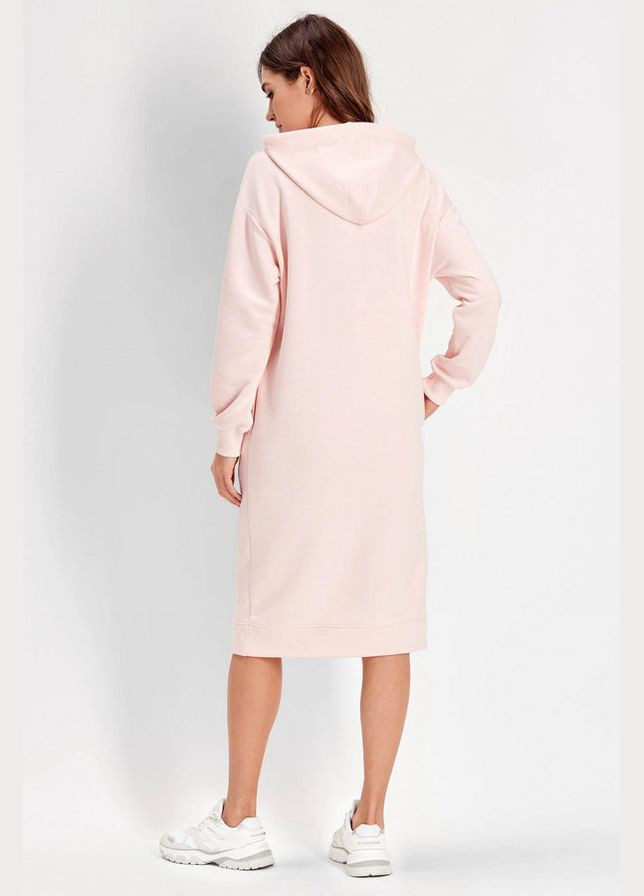 Розовое хлопковое платье с капюшоном Anabel Arto однотонное