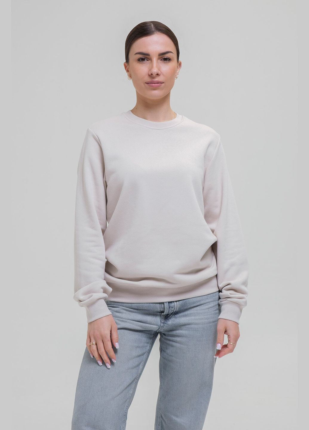 Бежевый свитшот erwan экрю Garne однотонный (325821794)