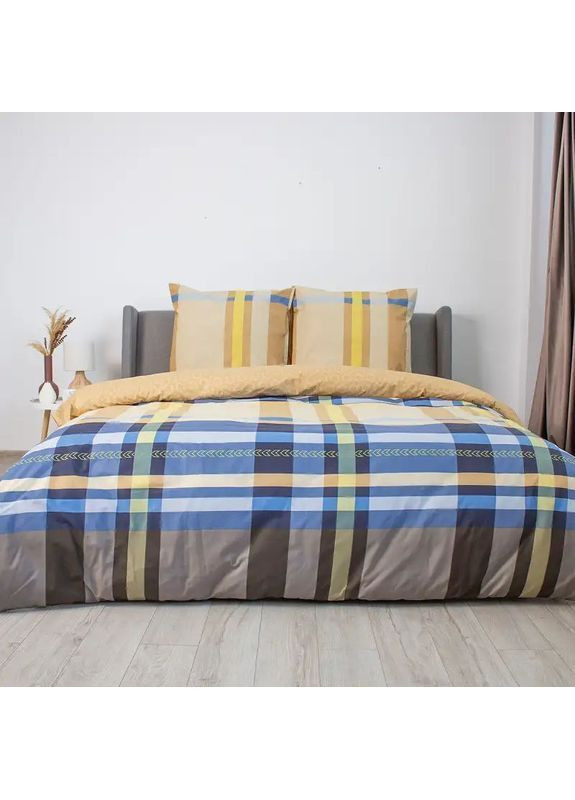 Евро комплект постельного белья Бязь с наволочками 70*70 см, 115 гр/м2 Scotland Бежевый (20000200215) ТЕП (365851948)