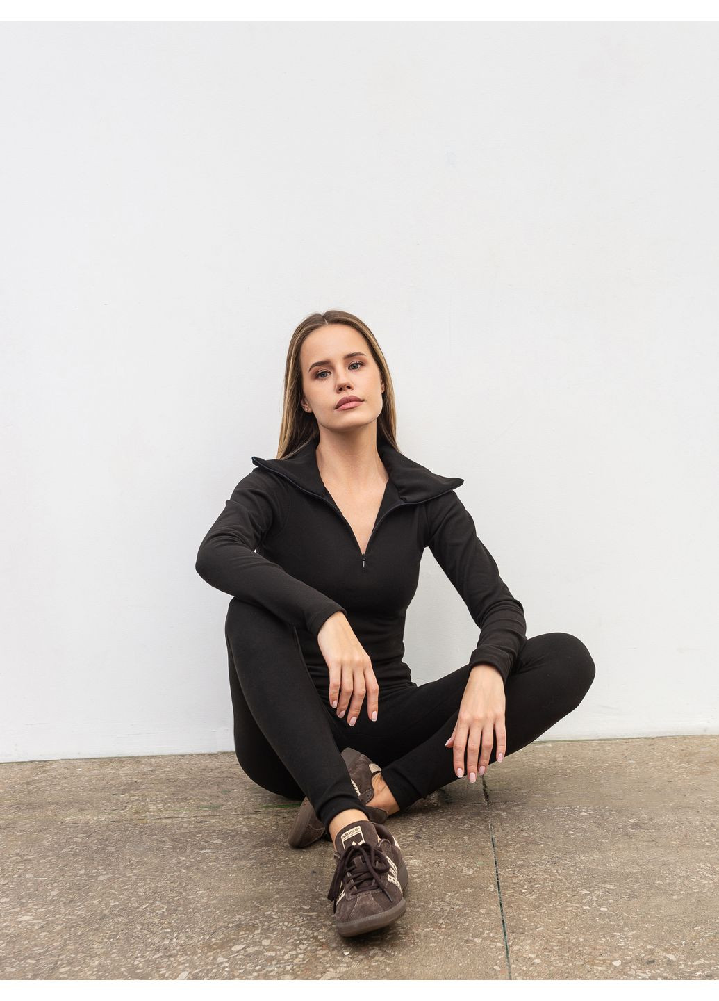 Черные демисезонные легинсы из микрофлиса Romashka