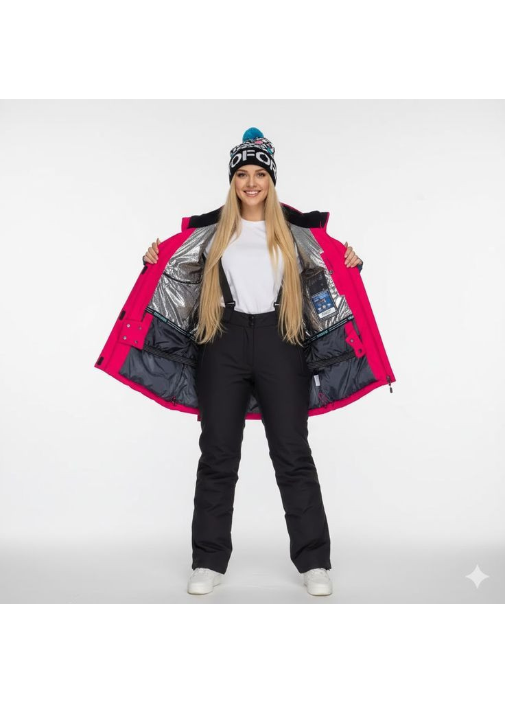 Малиновая зимняя женская термокуртка больших размеров повседневная сноубордическая горнолыжная Aolugang куртка лижна
