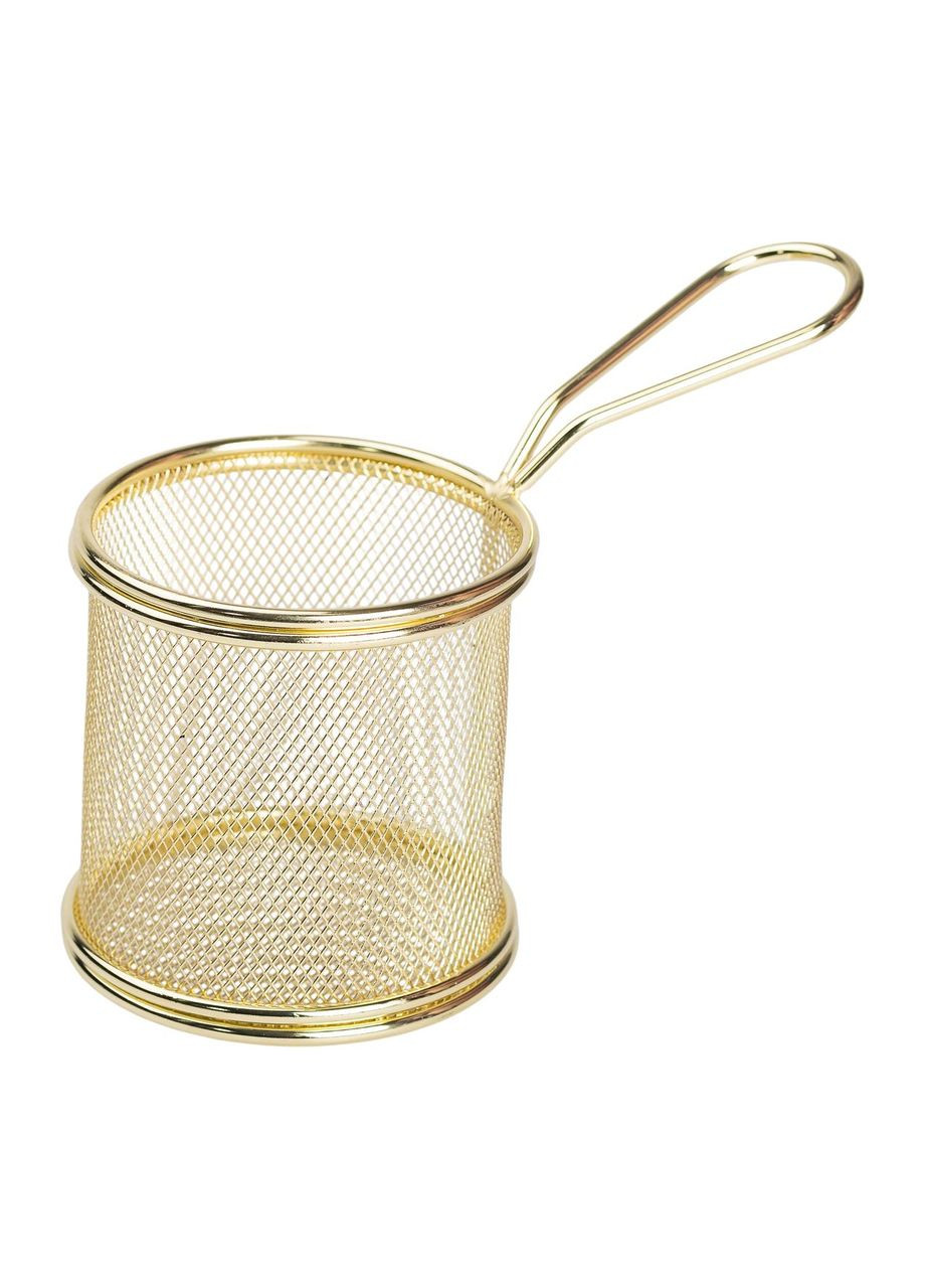 Корзина сервировочная для фри и снеков 9×9×9 см с гальваническим покрытием Золотая HP-19-5-G (A-033460) Zhongjing (361242405)