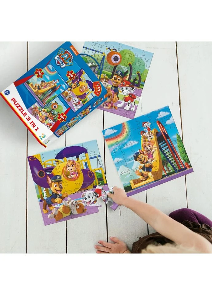 Пазл 3в1 Ігрова площадка Paw Patrol 25 36 54 елементи картон 20х20 см No Brand (400472293)