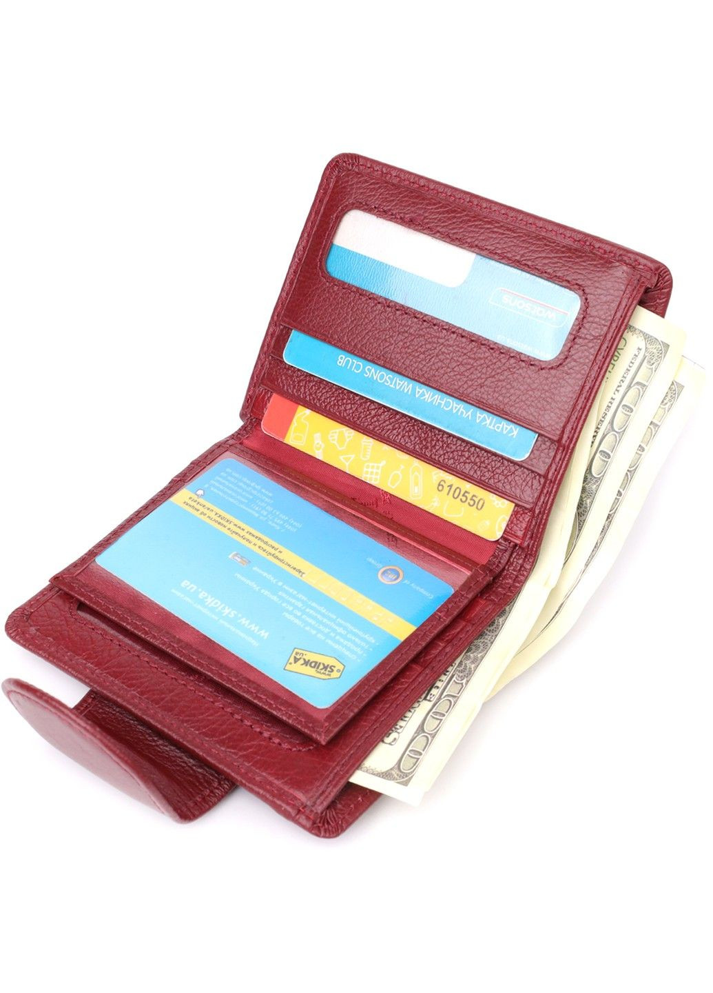 Женский кошелек вертикального формата из натуральной кожи 23071 Бордовый st leather (330642750)