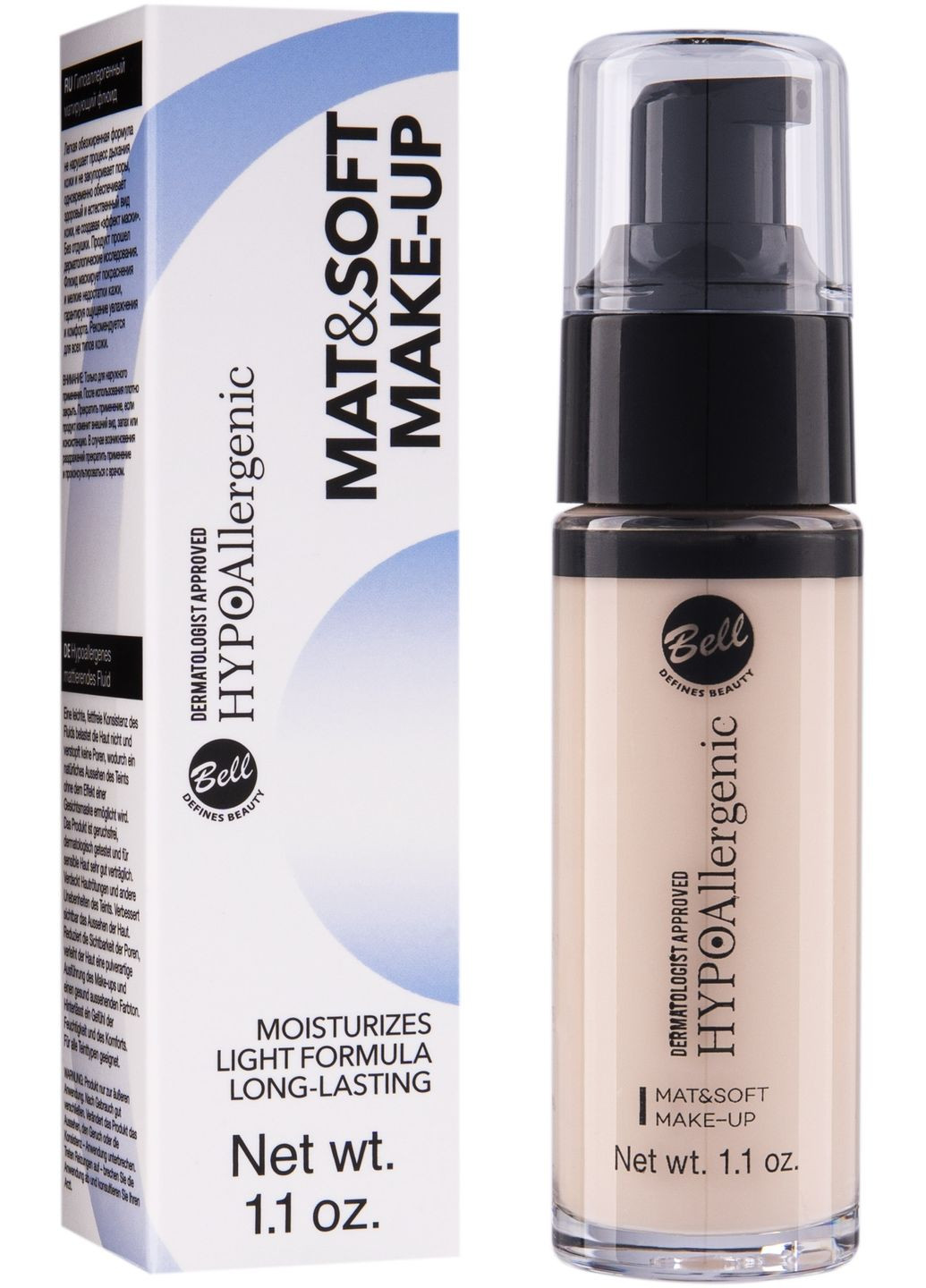 Матувальний флюїд - Bell Hypo Allergenic Mat&Soft Make-Up 01 (2-657680) Bell Cosmetics (371731938)