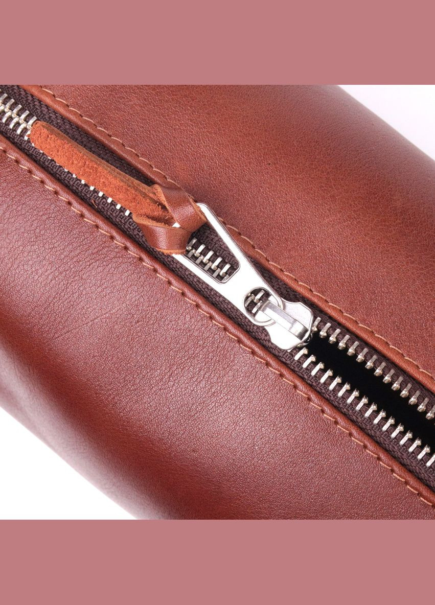 Мужская косметичка большого размера из гладкой кожи на молнии Украина светло-коричневая 16769 Grande Pelle (362418382)