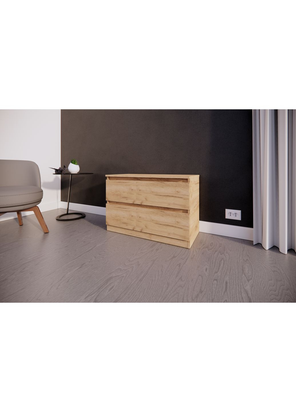 Комод на 2 ящика 80х40х54,4см MEBEX (354307053)