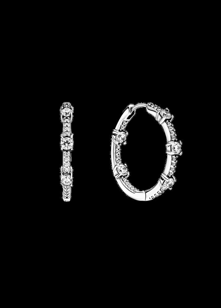 Срібні сережки Блискучі пластини pavé No Brand (334305783)