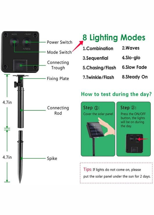 Вулична гірлянда Ретро на сонячній батареї 6,5 метра 30 LED теплий білий No Brand (329901545)