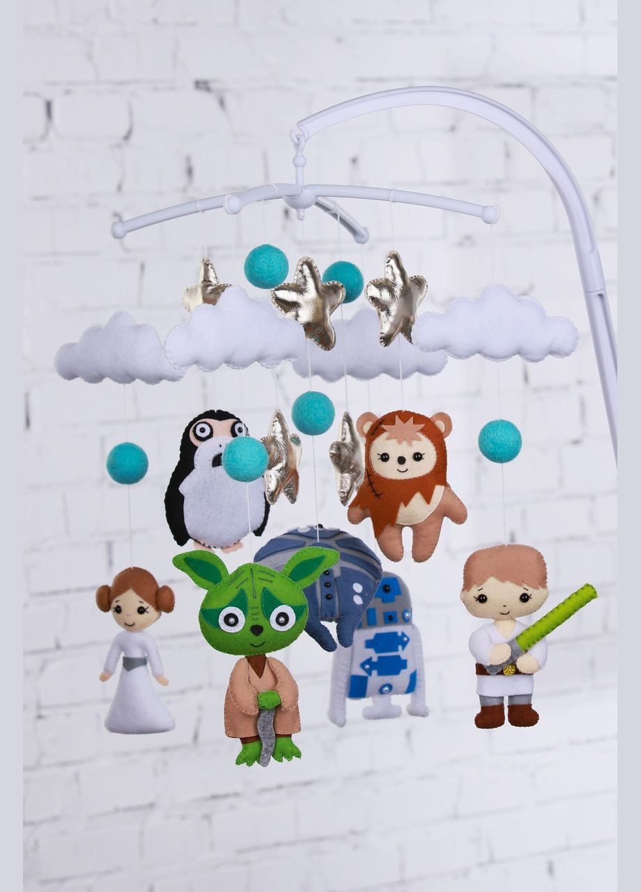Дитячий мобіль на ліжечко для немовлят WooolyWool «Прибульці» No Brand (342757834)