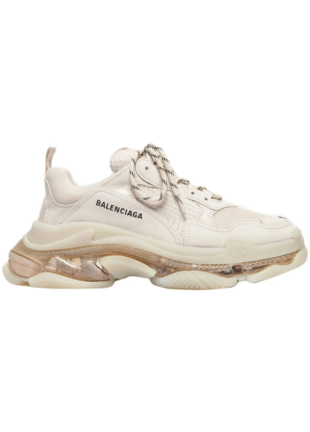 Бежеві кросівки triple s transparent crystal beige clear sole No Brand