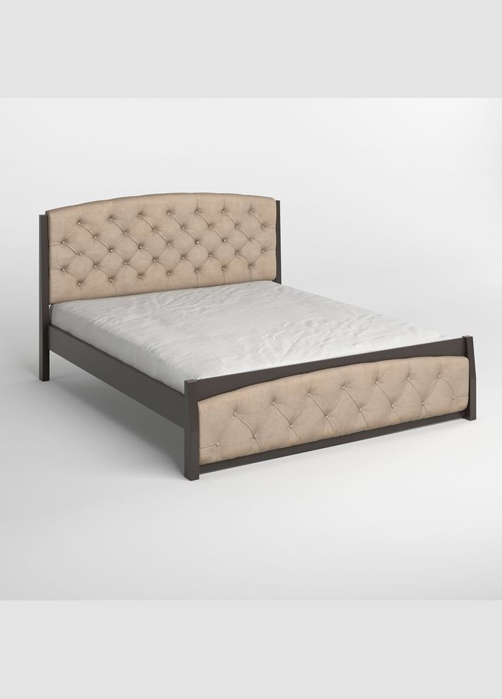 Односпальне дерев'яне ліжко Мехіко (RAL9011)/Аляска 23 (Бежевий) 80х190 см (MBG-11998) Mebigrand (366086416)