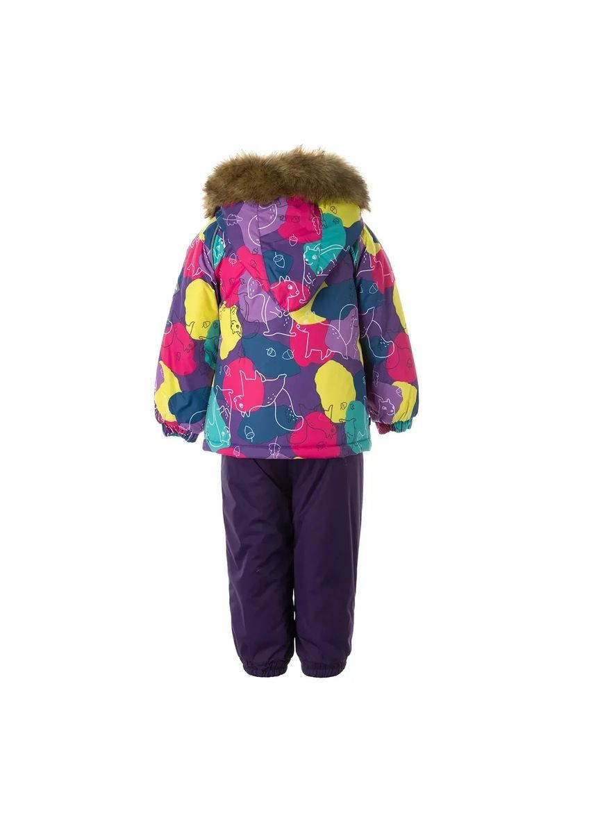 Темно-лілова дитячий зимовий комплект avery, куртка та напівкомбінезон, р.92, ліловий з принтом/темно-ліловий () Huppa 41780030-14753-092