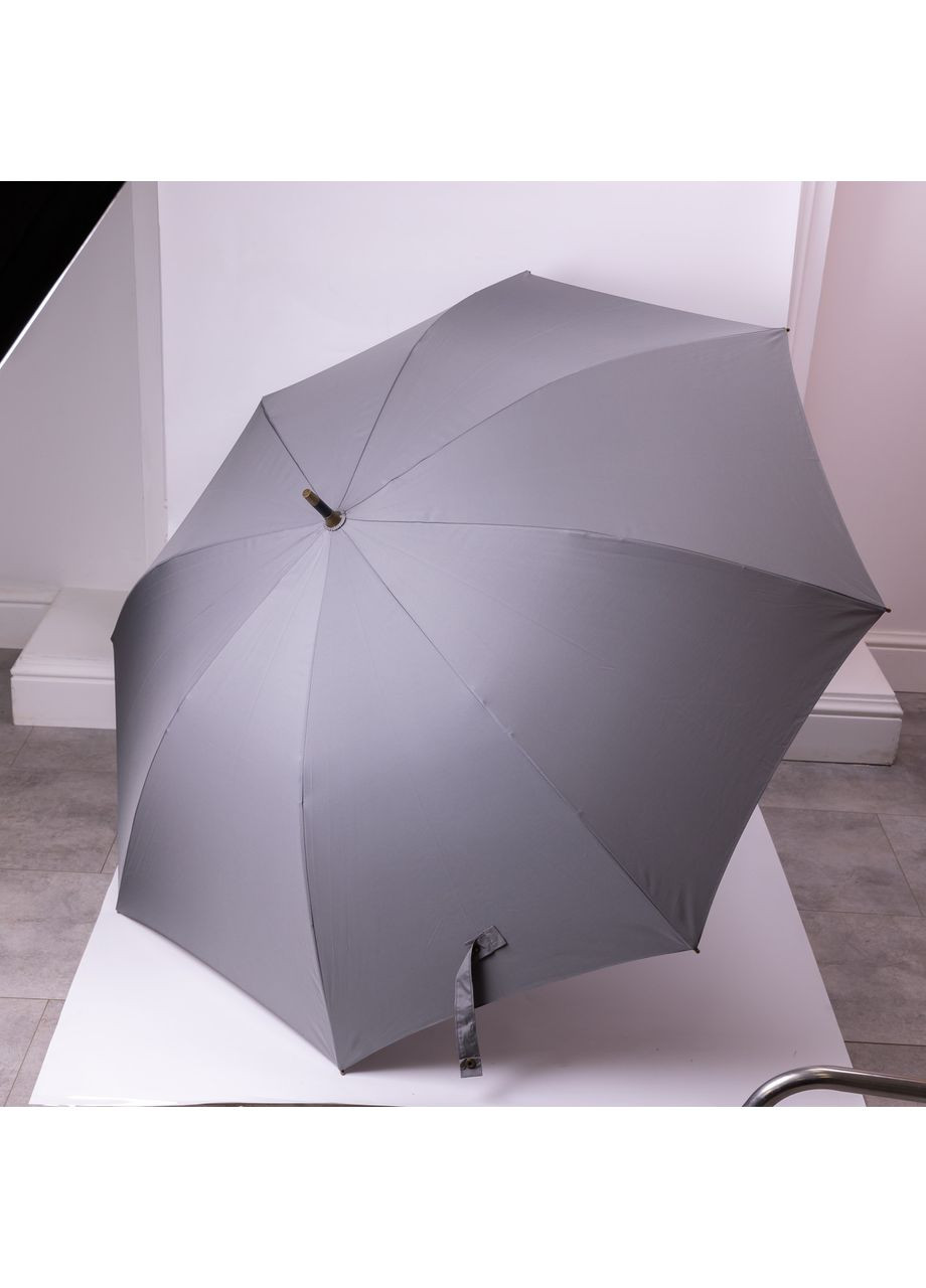 Серый классический зонт-трость полуавтомат из полиэстера 8 спиц диаметр 124 см hp-23-6g Yiwu (369673484)