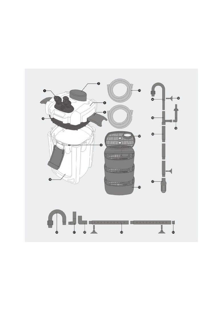 Фільтр зовнішній HW704A 2000 л/год від 400 до 700л Sunsun (308342591)