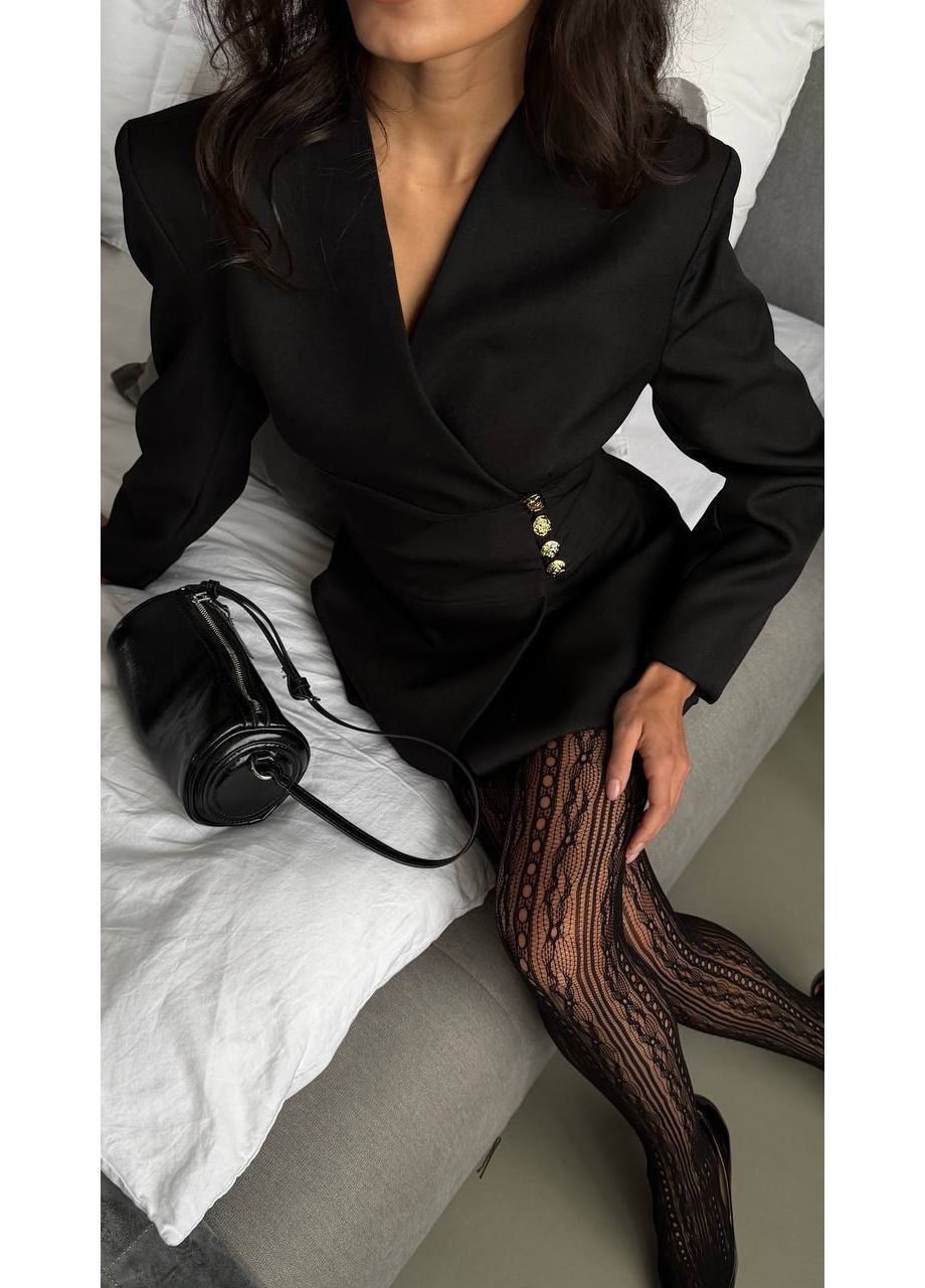 Чорна кежуал стильна сукня-піджак Adelante однотонна