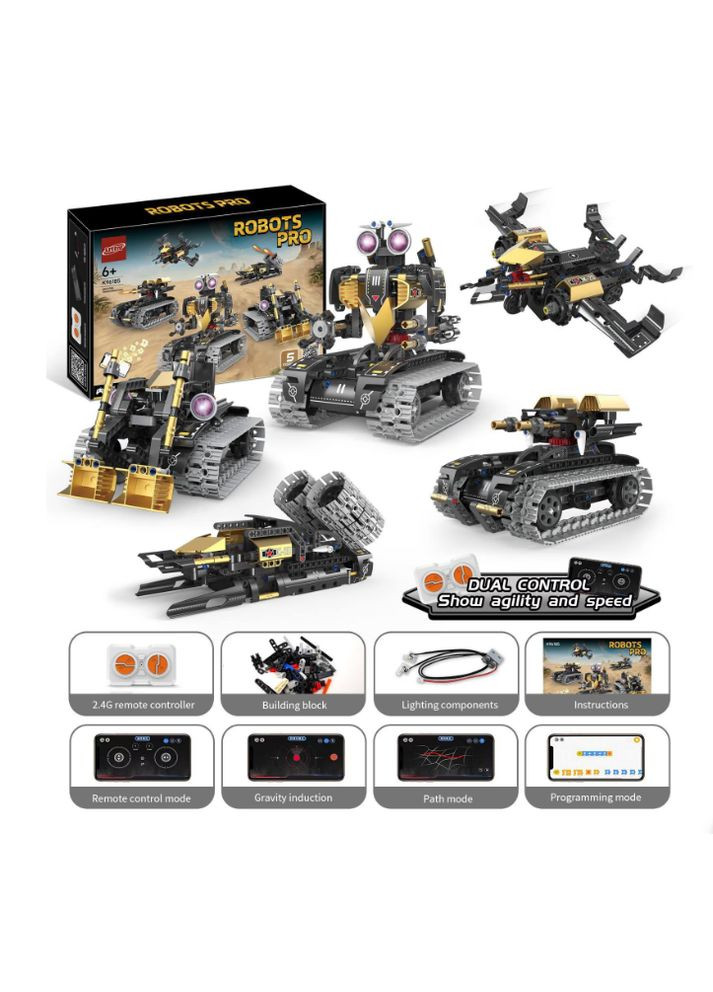 Конструктор STEM науковий Робот на радіокеруванні із програмуванням 5 в 1. No Brand (322650295)